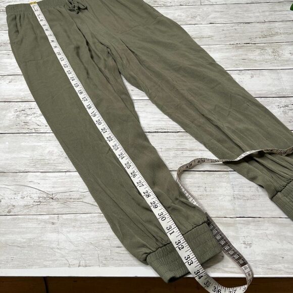 Hem & Thread Olive Elastic Waist Jogger Pants S - Picture 6 of 8